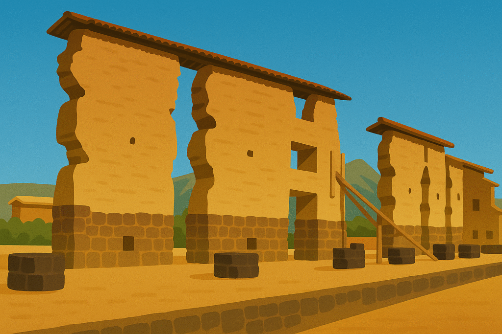 templo-de-wiracocha-raqchi-wiratrips-cebonce-create templo de wiracocha en raqchi al estilo de la amrca wiratrips, muros de 15 metros de alto imponenentes, con base de construcción inca y la parte superior desarooolada por colonos.