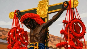 señor de los temblores en lunes santo de la semana santa procesión del taytacha de los temblores