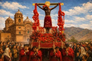 imagen referencial sobre la procesión del señor de los temblores en la ciudad del cusco