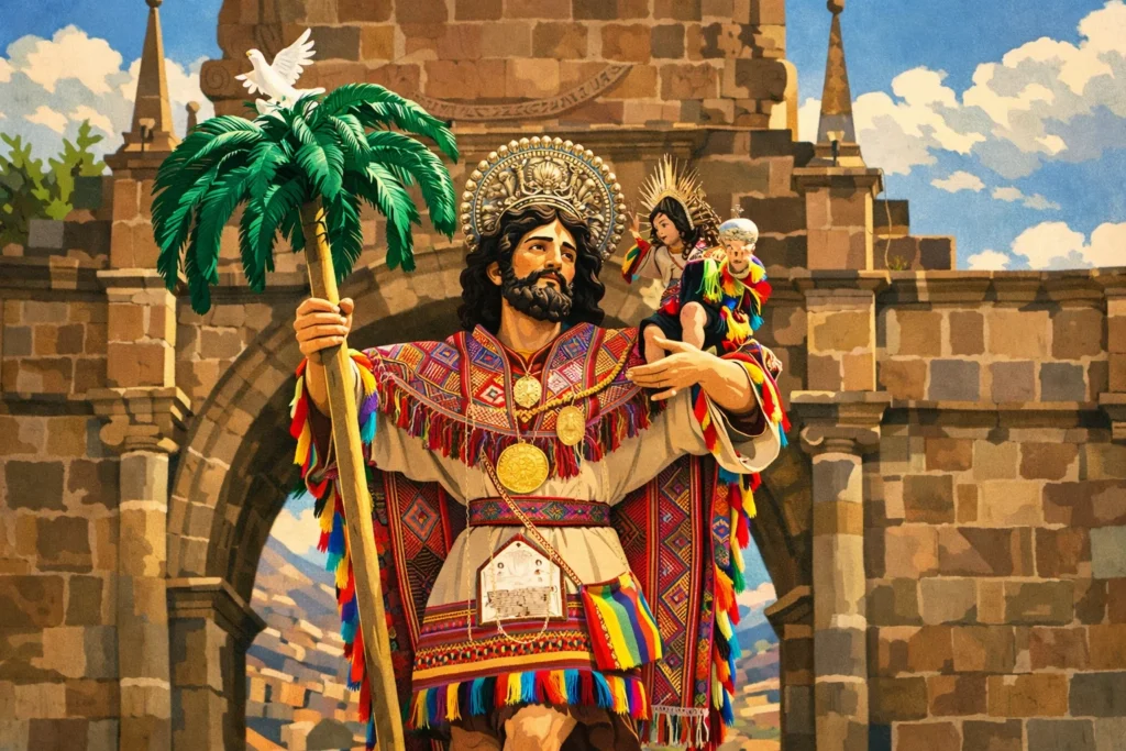 san Cristóbal santo cusqueño en su procesión