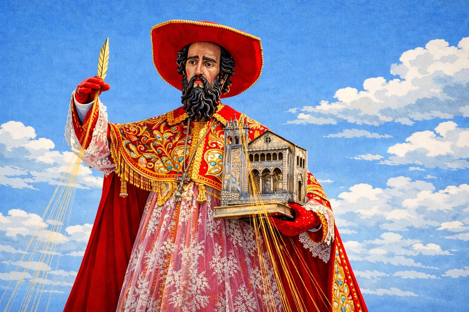 portada donde sale san jerónimo, figura creada para el distrito del mismo nombre en Cusco, creador de la vulgata y llamado también doctor de la iglesia