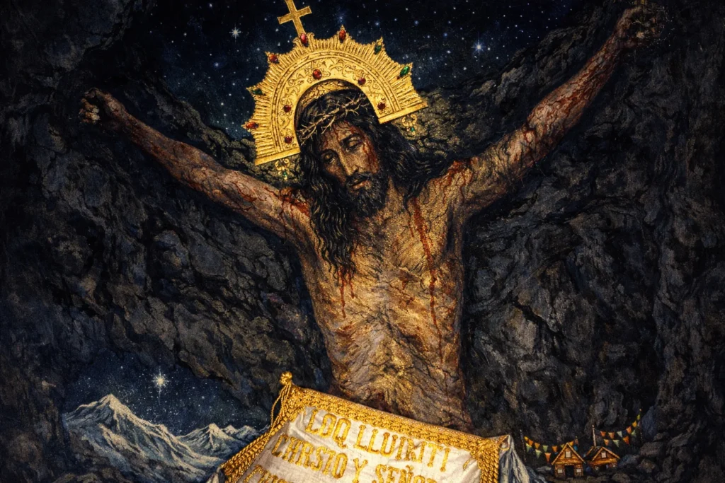 Imagen representativa del señor de qoyllurity, santo reconocido en el Cusco. Imagen recreada