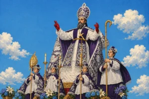 imagen representativa del santo san blas en la ciudad del cusco